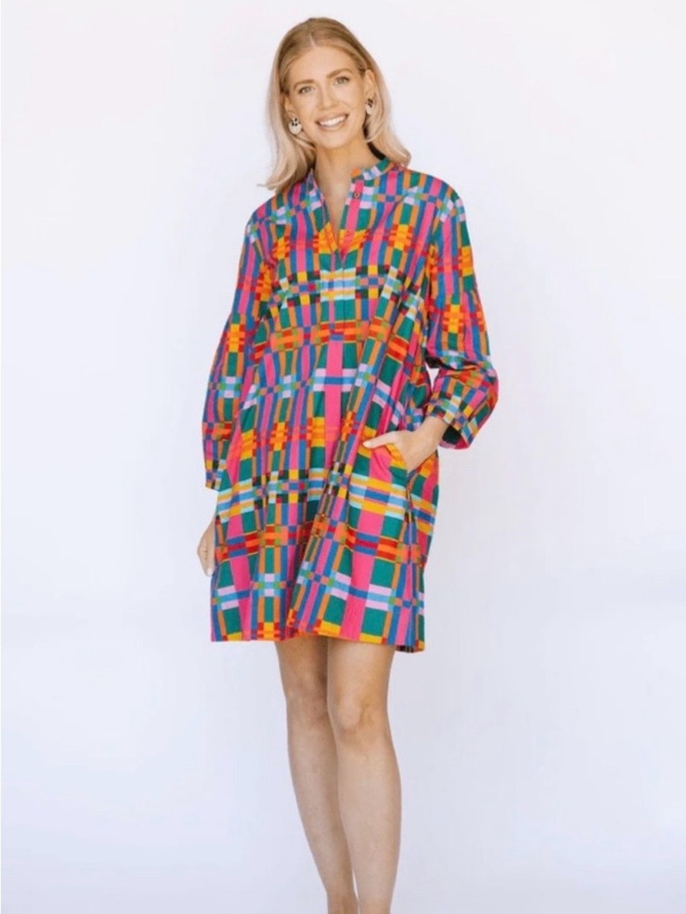 NWT | SUNSHINE TIENDA Que Paso Plaid Milly Mini Dress Size Large L Brand New